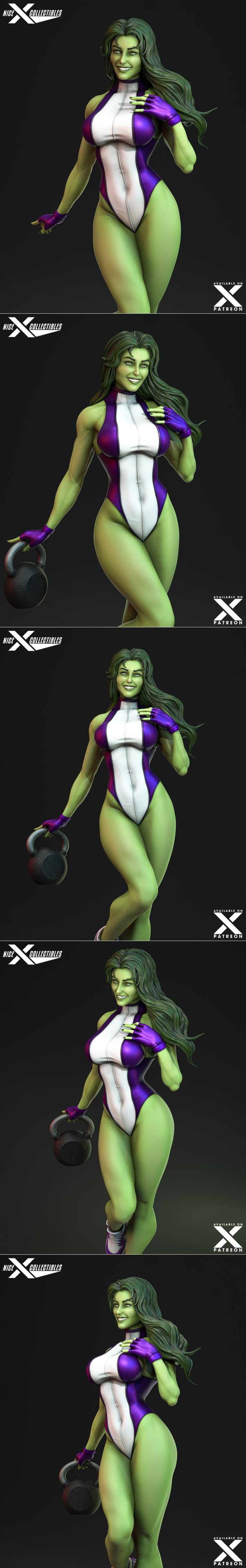 Nice X Collectibles - 女武神 - 3D打印模型|Nice X Collectibles – She-Hulk – 3D Print Model STL