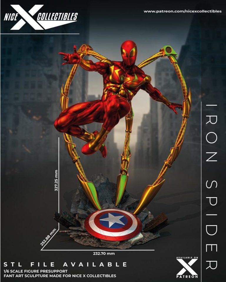 Nice X Collectibles - 铁蜘蛛 - 3D打印模型|Nice X Collectibles – Iron Spider – 3D Print Model STL