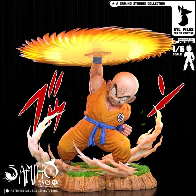 Samiho Studios - 《龙珠》克林 Kienzan 3D打印模型|Samiho Studios – Krillin Kienzan – 3D Print Model STL