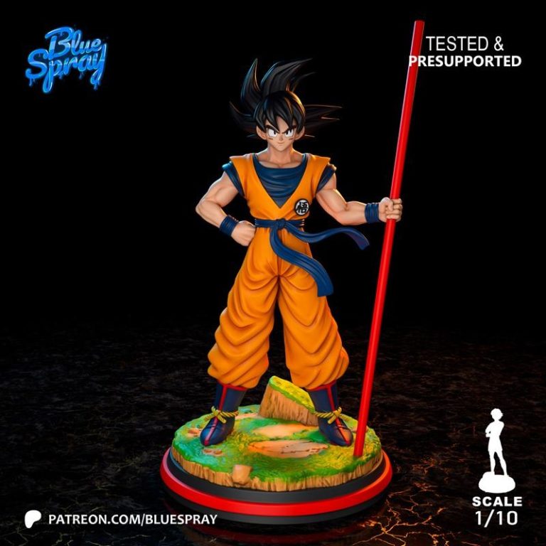蓝色喷雾——年轻悟空——3D打印模型|Blue Spray – Young Goku – 3D Print Model STL