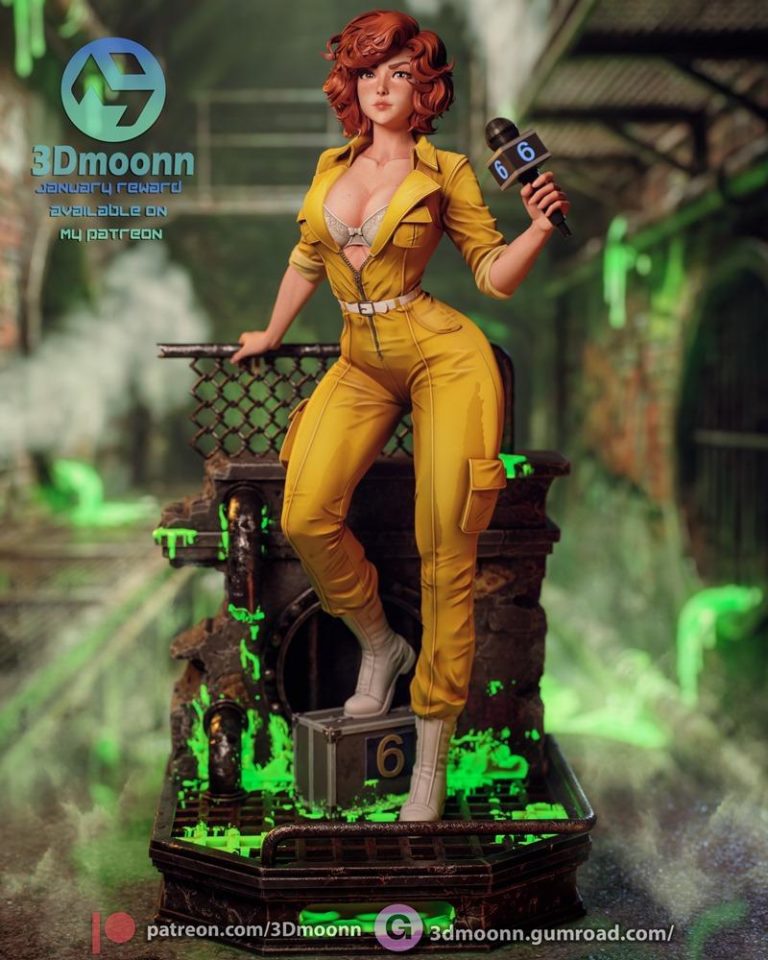 3D打印模型：April O'Neil角色造型|3Dmoonn – April O’Neil – 3D Print Model STL