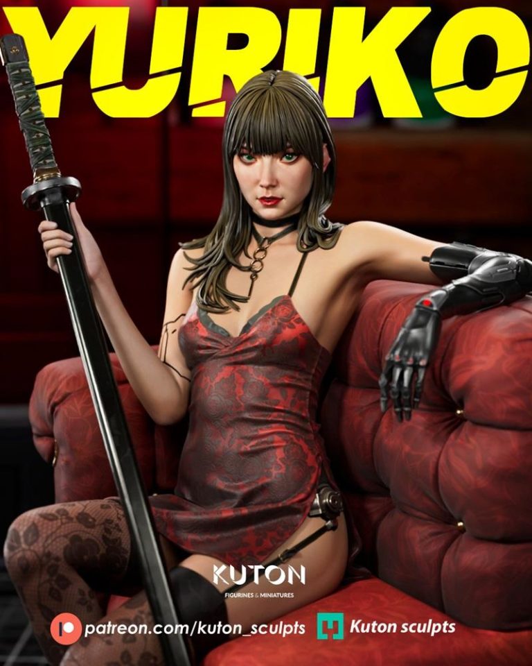 Kuton 3D打印模型：Yuriko角色雕塑|Kuton Figurines – Yuriko – 3D Print Model STL