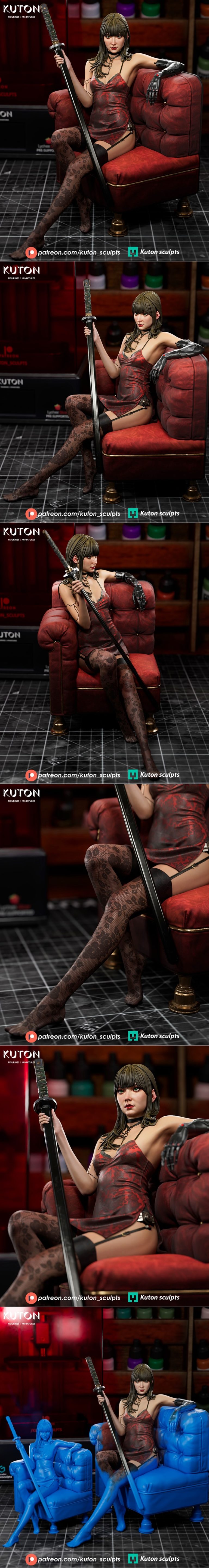 Kuton 3D打印模型：Yuriko角色雕塑|Kuton Figurines – Yuriko – 3D Print Model STL