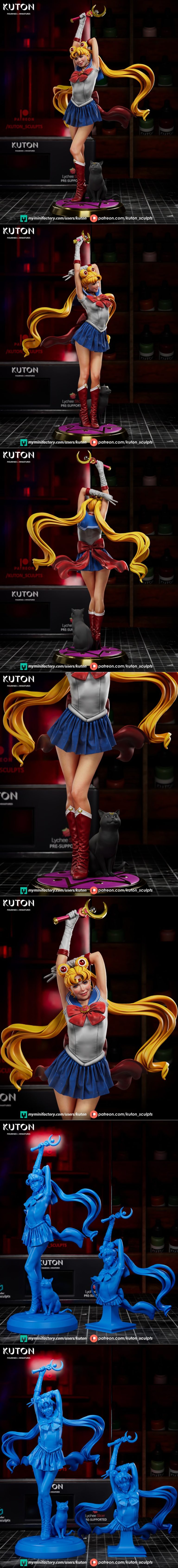 Sailor Moon 3D打印玩偶模型|Kuton Figurines – Sailor Moon – 3D Print Model STL