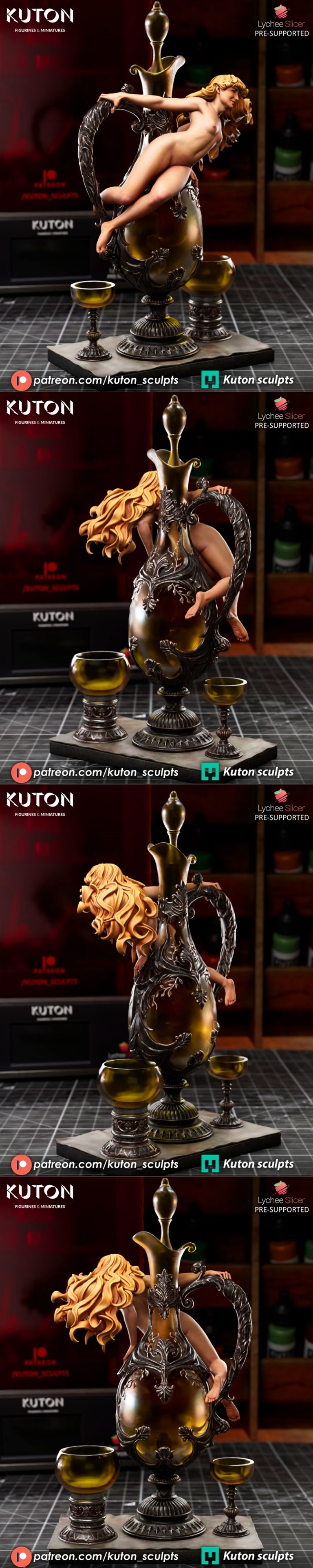 Kuton系列3D打印模型：Tokai酒神角色造型|Kuton Figurines – Le Vin De Tokai – 3D Print Model STL