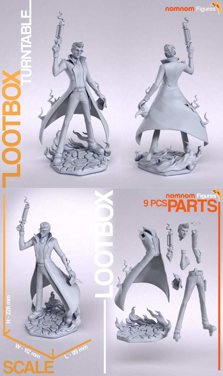 vox machina佩尔西瓦尔·德罗洛 3D打印模型|Nomnom Figures – Percival De Rolo – Legend of Vox Machina – 3D Print Model STL