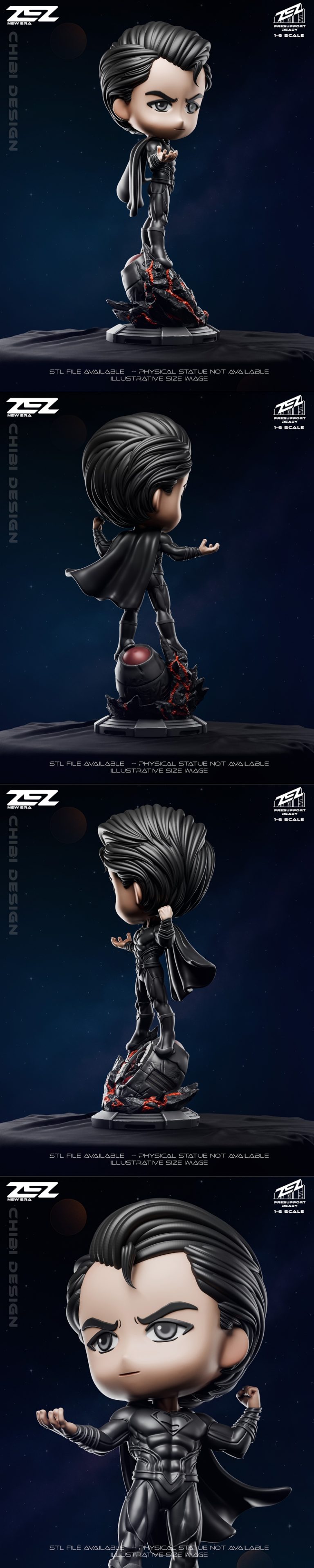 ZEZ工作室出品 - 超人Chibi - 3D打印模型|ZEZ Studio – Superman Chibi – 3D Print Model STL