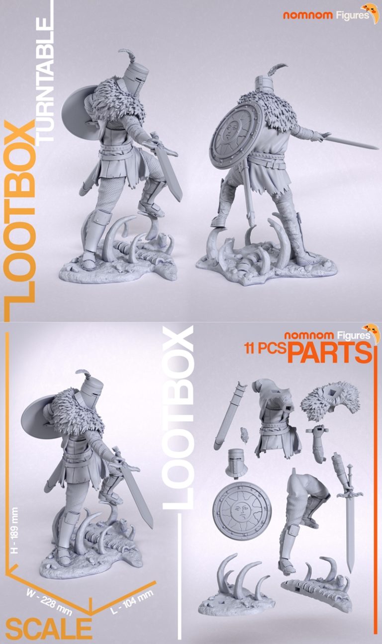 暗影之魂 3D打印模型 Solaire of Astora|Nomnom Figures – Solaire of Astora – Dark souls – 3D Print Model STL