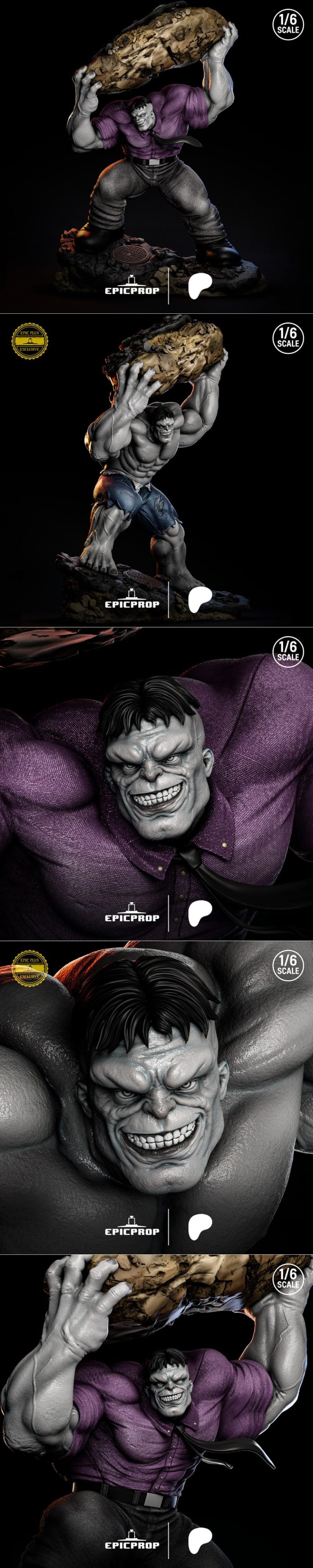 史诗级模型——绿巨人 3D打印雕塑|Epic Prop – Hulk – 3D Print Model STL