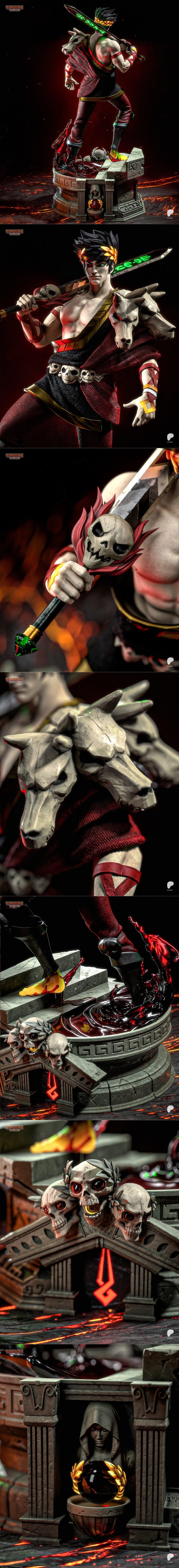 贪吃鬼雕像 - 泽鲁 - 哈迪斯 3D打印模型|Tanuki Figures – Zagreus – Hades – 3D Print Model STL