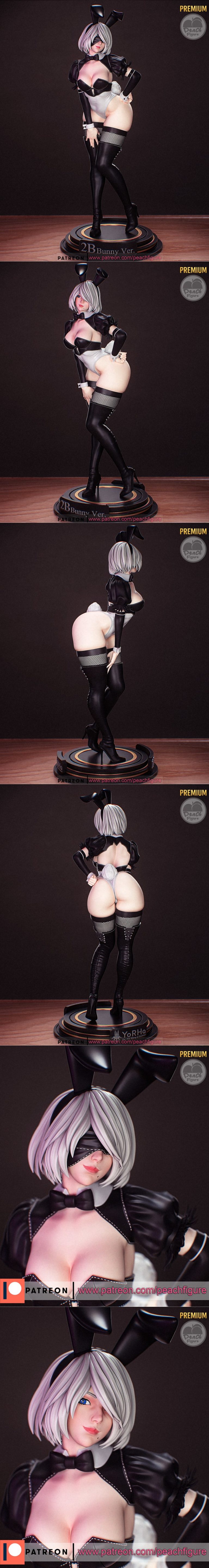 佩奇造型 - 2B - 3D打印模型|Peach Figure – 2B Nier Automata – 3D Print Model STL