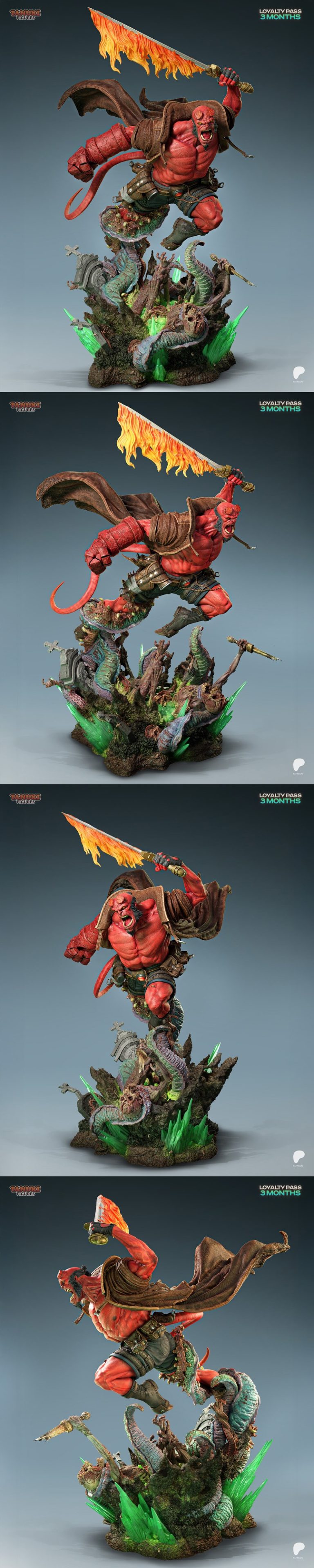 地狱boy 3D打印模型|Tanuki Figures – Hellboy – 3D Print Model STL