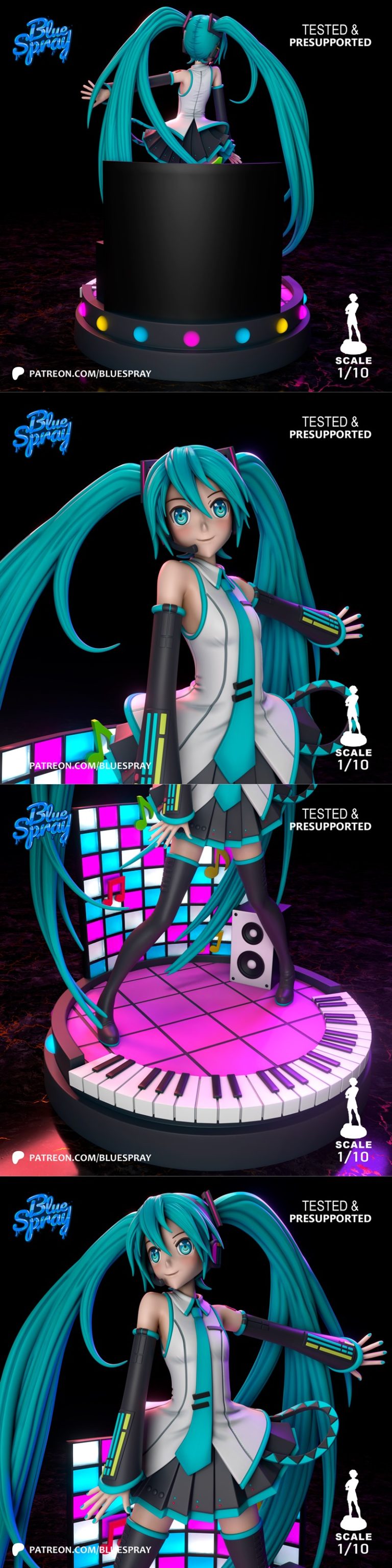 蓝色喷雾 - 米卡莎 - 3D打印模型|Blue Spray – Hatsune Miku – 3D Print Model STL