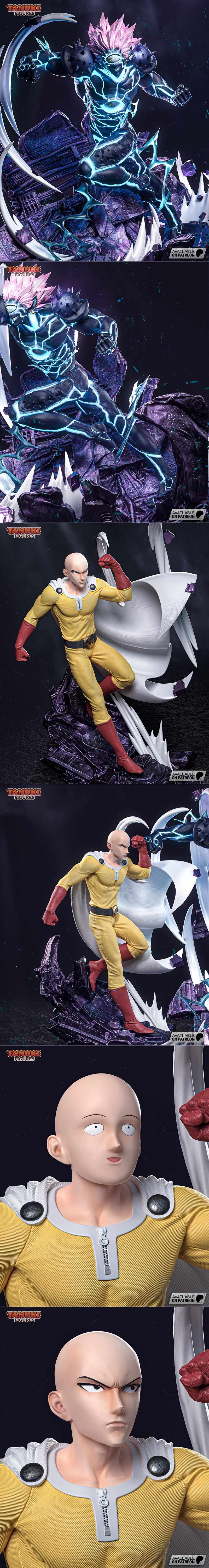 胖嘟嘟狐族模型：龙珠超 vs 贝吉塔 3D打印雕塑|Tanuki Figures – Saitama vs Boros – One Punch Man Diorama – 3D Print Model STL