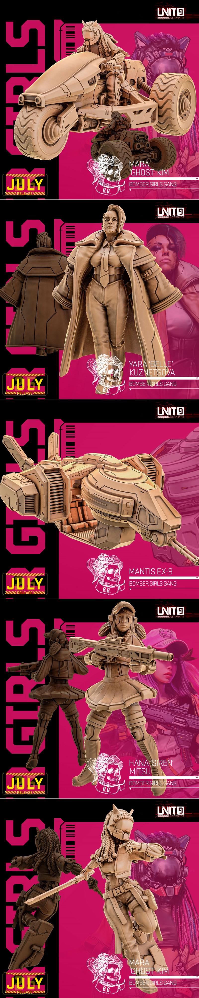 Unit9-轰炸机女孩 2025 3D打印模型|Unit9 – Bomber Girls July 2025 – 3D Print Model STL