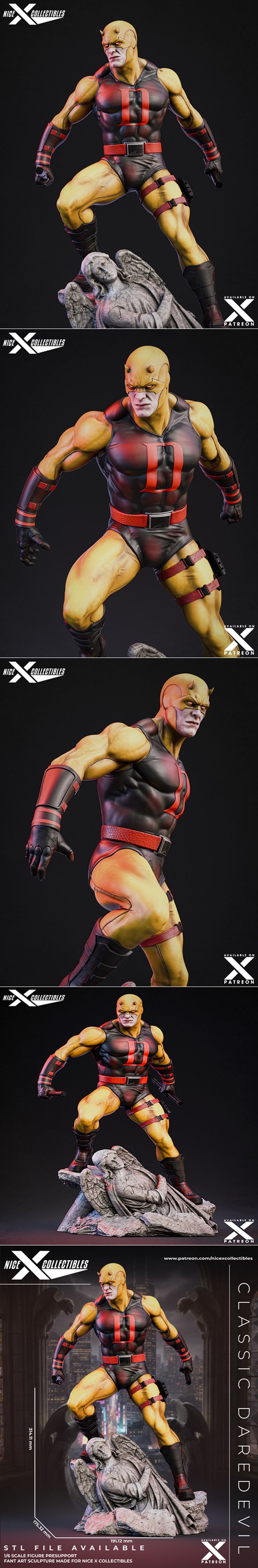 Nice X Collectibles - 钢铁侠 - 3D打印模型|Nice X Collectibles – Daredevil – 3D Print Model STL