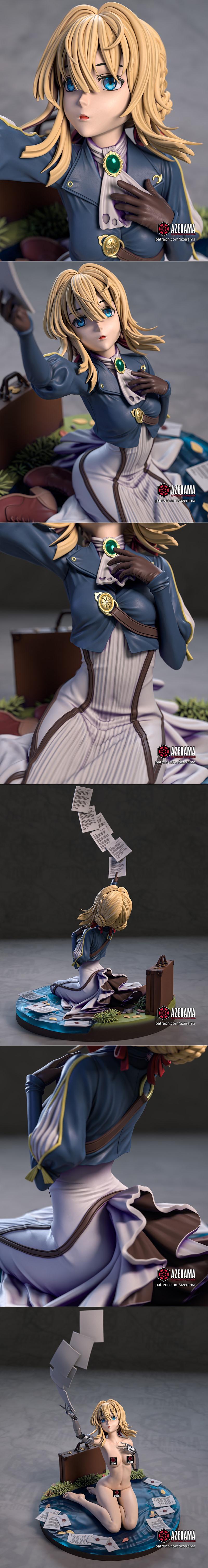 Azerama 3D打印模型：《永恒花园》薇尔莉特角色模型|Azerama – Violet Evergarden – 3D Print Model STL