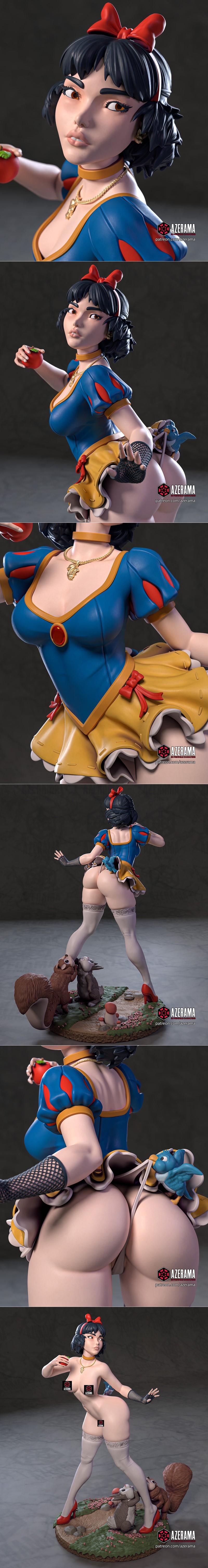 Azerama - 雪白 - 3D打印模型|Azerama – Snow White – 3D Print Model STL