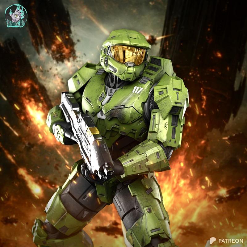 Kaidan 3D打印模型：Master Chief 可打印装甲战士模型|Kaidan – Master Chief – 3D Print Model STL
