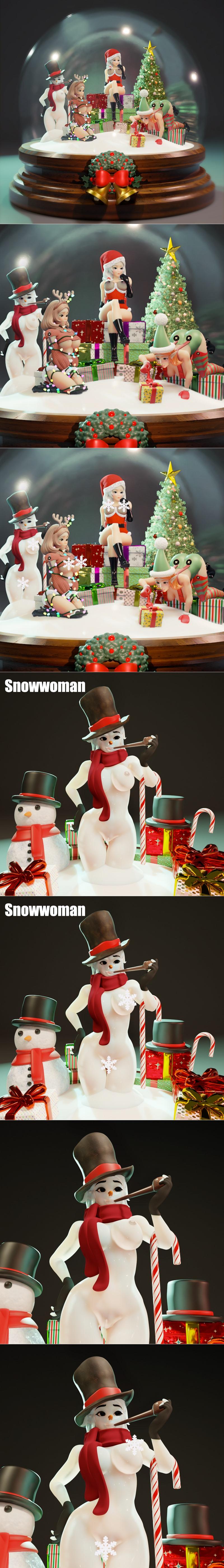 圣诞雪球 3D打印模型|Christmas Snow Ball – Sexy – 3D Print Model STL