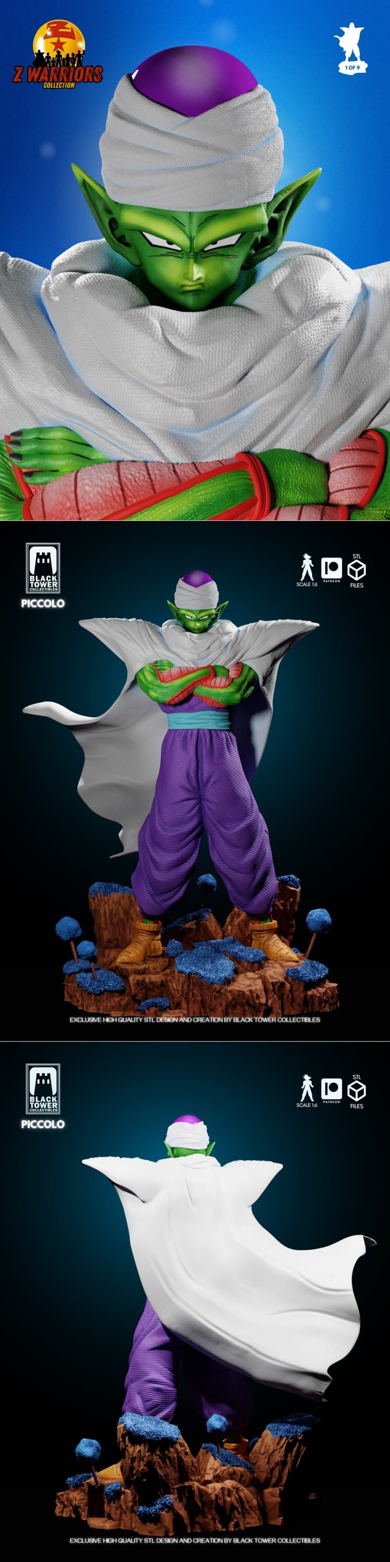 黑塔收藏品 - 小哥格鲁埃佐 - 3D打印模型|Black Tower Collectibles – Piccolo Guerrero Z – 3D Print Model STL