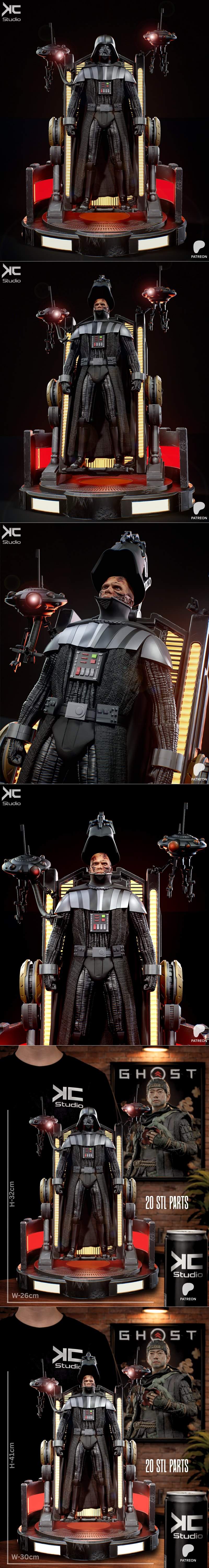 KcStudio - 黑暗帝国 - 复刻维达模型|KcStudio – Darth Vader – 3D Print Model STL