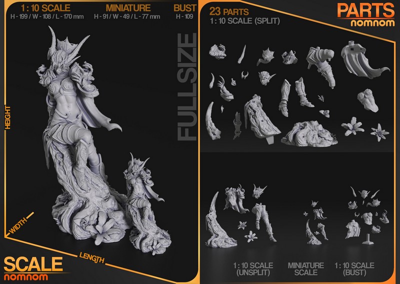 魔兽世界3D打印模型：伊瑟拉|NomNom Figures – Ysera – World of Warcraft – 3D Print Model