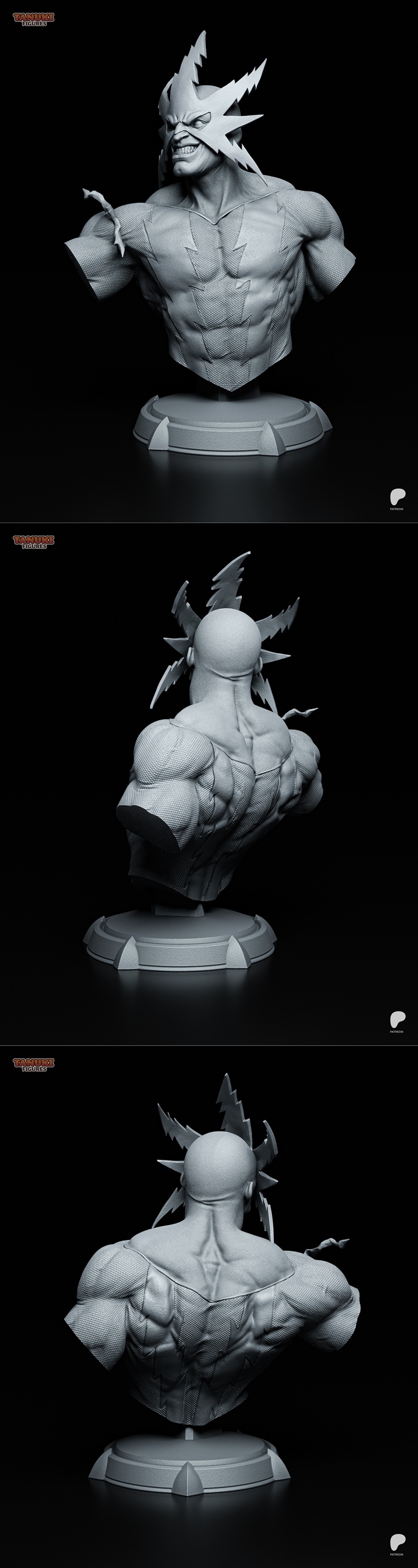 电之巨兽立牌——3D打印模型|Tanuki Figures – Electro Bust – 3D Print Model STL