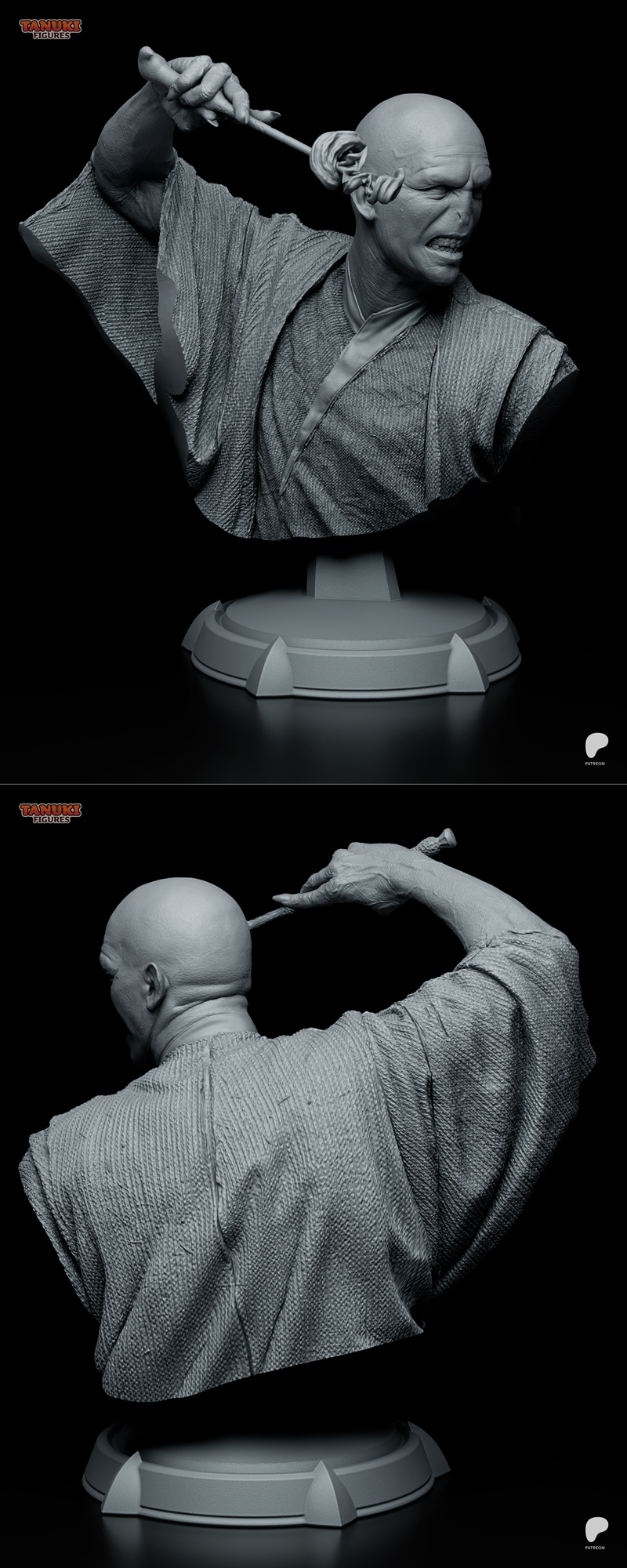 伏地魔雕像 3D打印模型|Tanuki Figures – Voldemort Bust – 3D Print Model STL