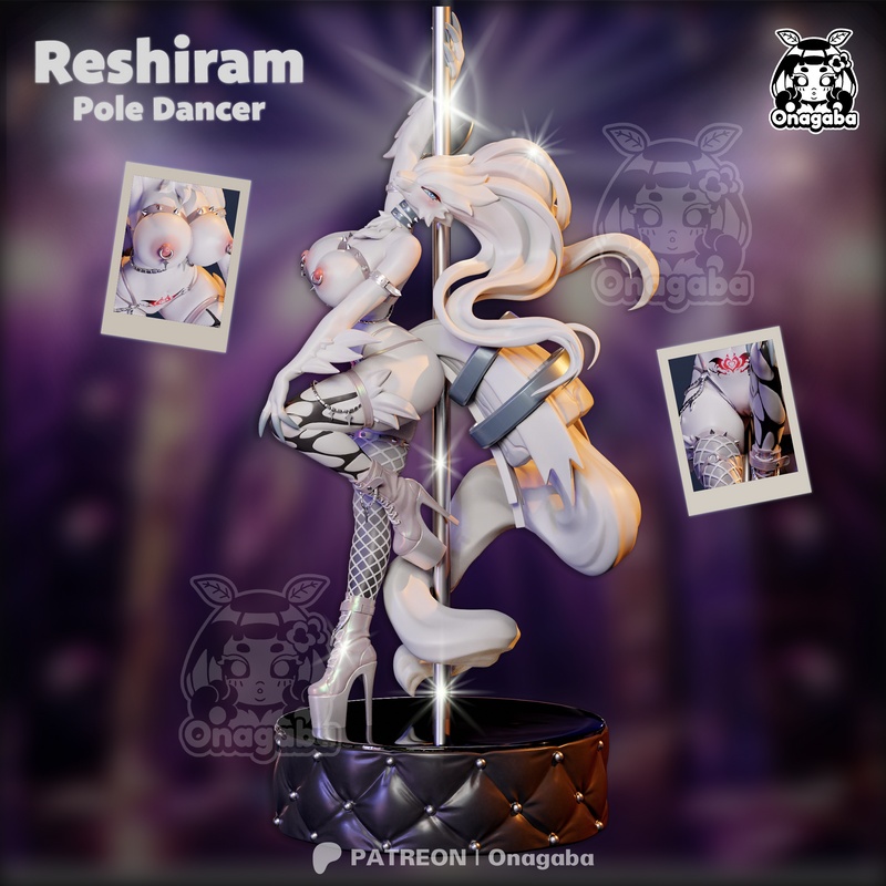 Onagaba-Reshiram 3D打印模型：精灵 pole 舞者|Onagaba – Reshiram Pole Dancer – 3D Print Model