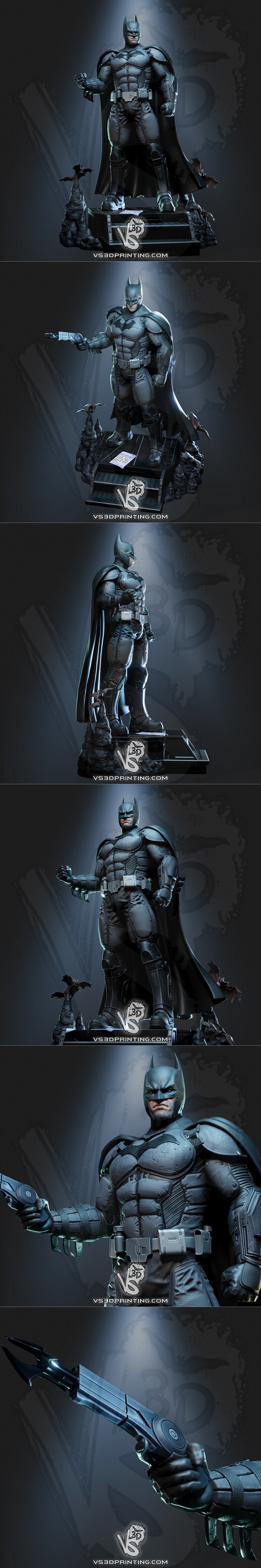 VS3D –  Arkham起源 – 阿尔卡姆起源蝙蝠侠3D打印模型|VS3D – Batman Arkham Origins – 3D Print Model STL