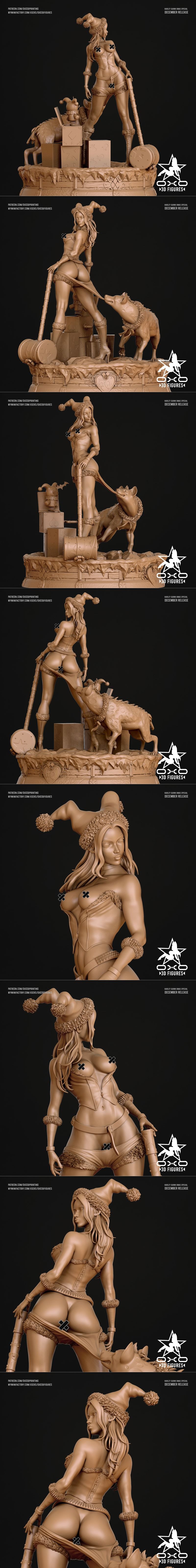 OXO3D哈莉奎因圣诞NSFW版3D打印模型|OXO3D Figures – Harley Quinn Xmas NSFW Version – 3D Print Model STL