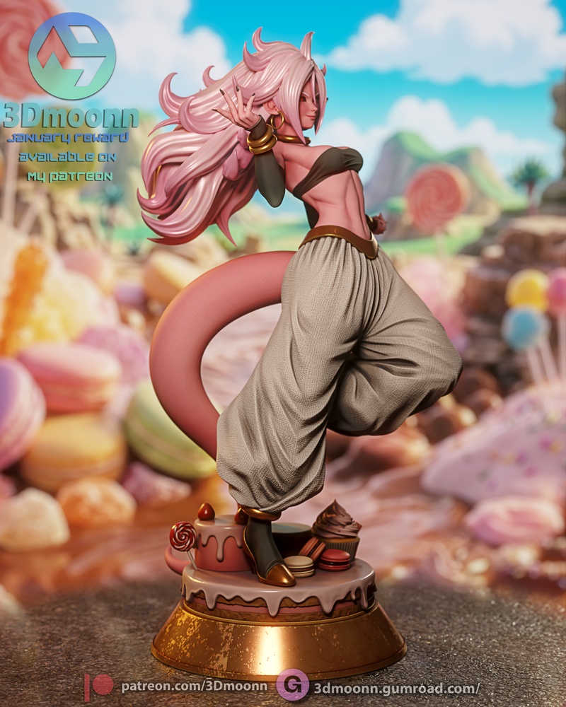 3D打印龙珠安卓21模型|3Dmoonn – Dragon Ball – Android 21 – 3D Print Model