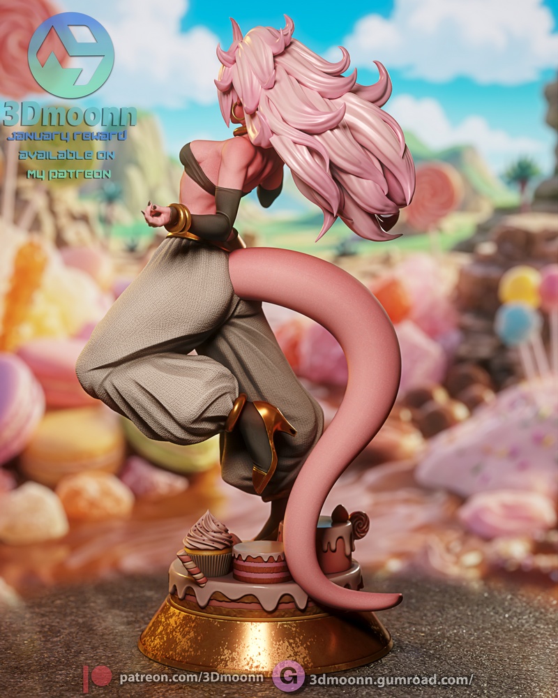 3D打印龙珠安卓21模型|3Dmoonn – Dragon Ball – Android 21 – 3D Print Model