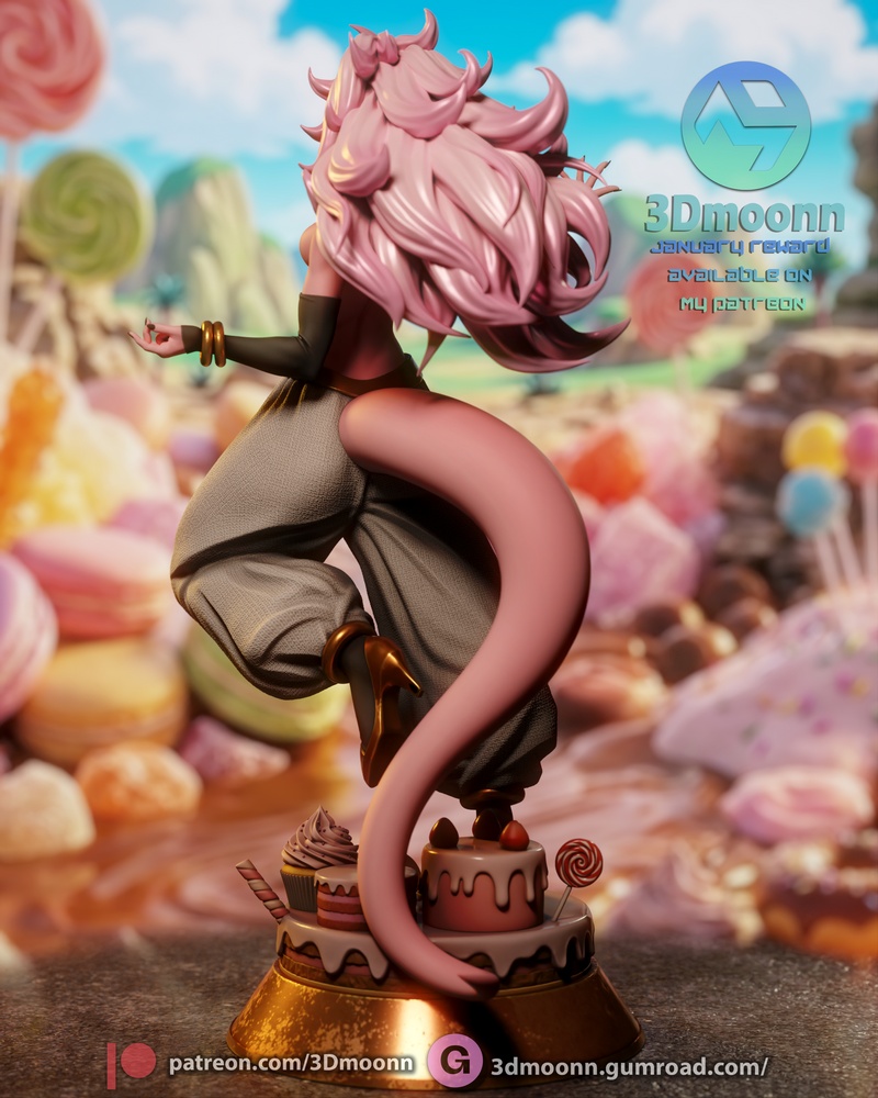 3D打印龙珠安卓21模型|3Dmoonn – Dragon Ball – Android 21 – 3D Print Model