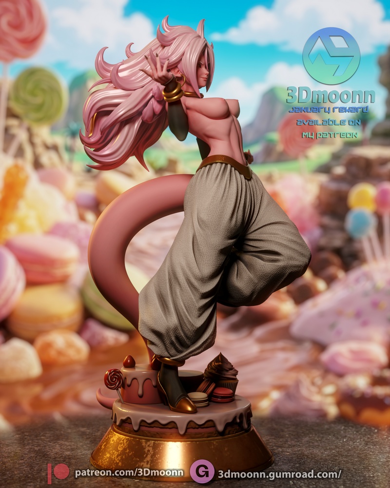 3D打印龙珠安卓21模型|3Dmoonn – Dragon Ball – Android 21 – 3D Print Model