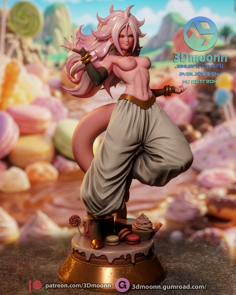3D打印龙珠安卓21模型|3Dmoonn – Dragon Ball – Android 21 – 3D Print Model