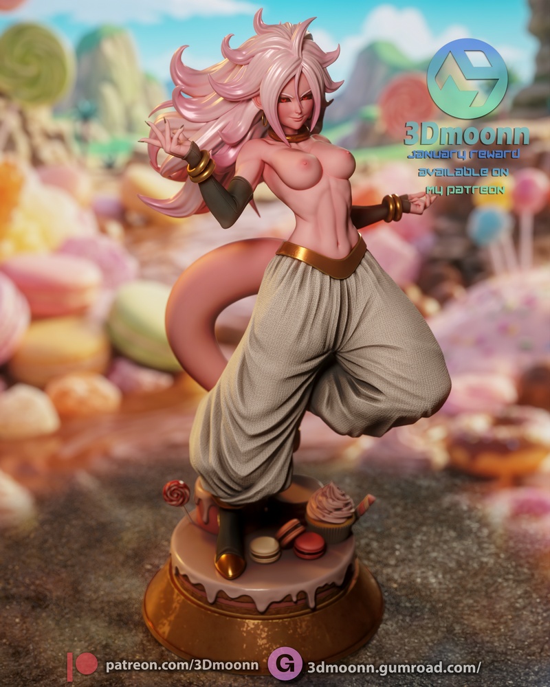 3D打印龙珠安卓21模型|3Dmoonn – Dragon Ball – Android 21 – 3D Print Model