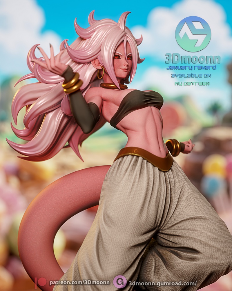 3D打印龙珠安卓21模型|3Dmoonn – Dragon Ball – Android 21 – 3D Print Model
