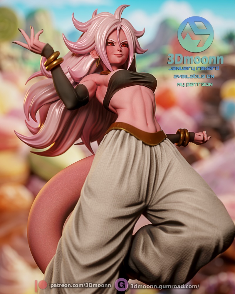 3D打印龙珠安卓21模型|3Dmoonn – Dragon Ball – Android 21 – 3D Print Model