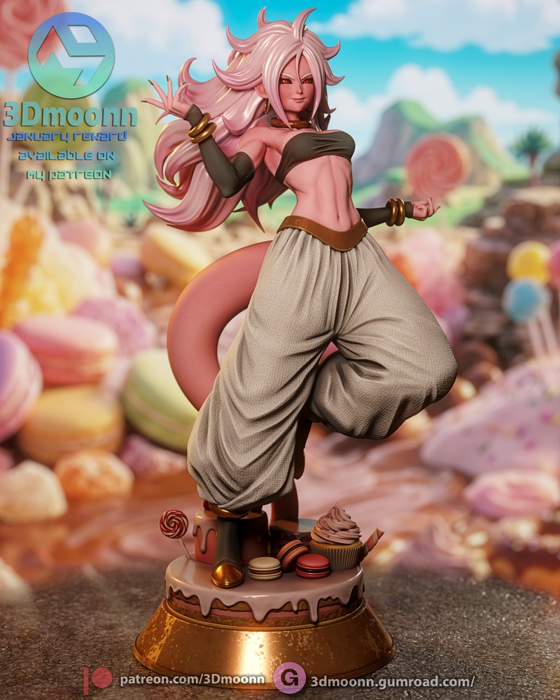 3D打印龙珠安卓21模型|3Dmoonn – Dragon Ball – Android 21 – 3D Print Model