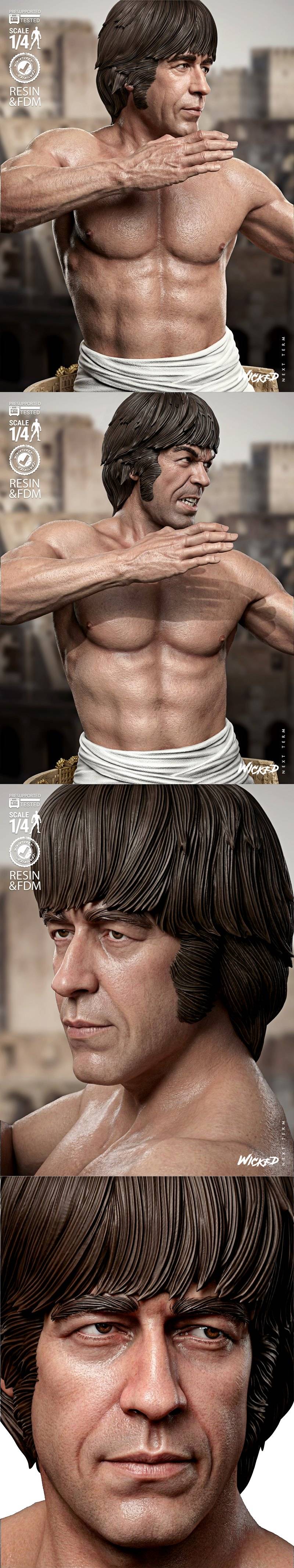 恶搞之王——查克·诺里斯写真3D打印模型|Wicked – Chuck Norris Bust Portrait – 3D Print Model STL