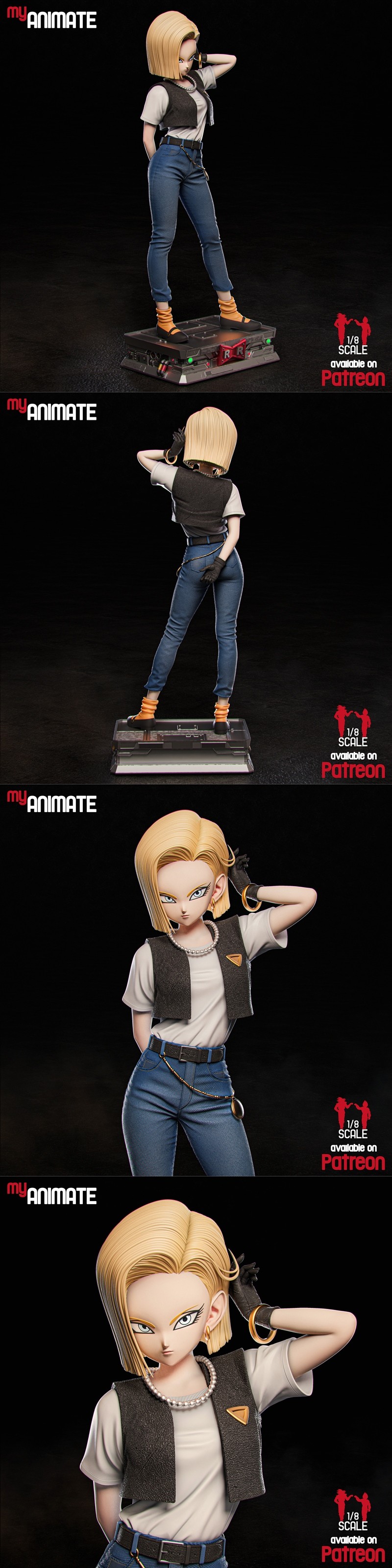 MyAnimate - 《龙珠》Androide 18 3D打印模型|MyAnimate – Androide 18 – 3D Print Model STL