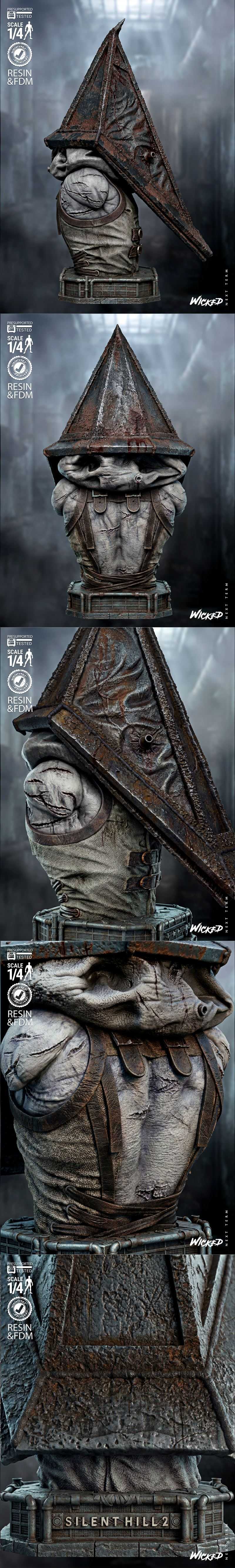 Wicked金字塔头像3D打印模型|Wicked – Pyramid Head Bust Portrait – 3D Print Model STL