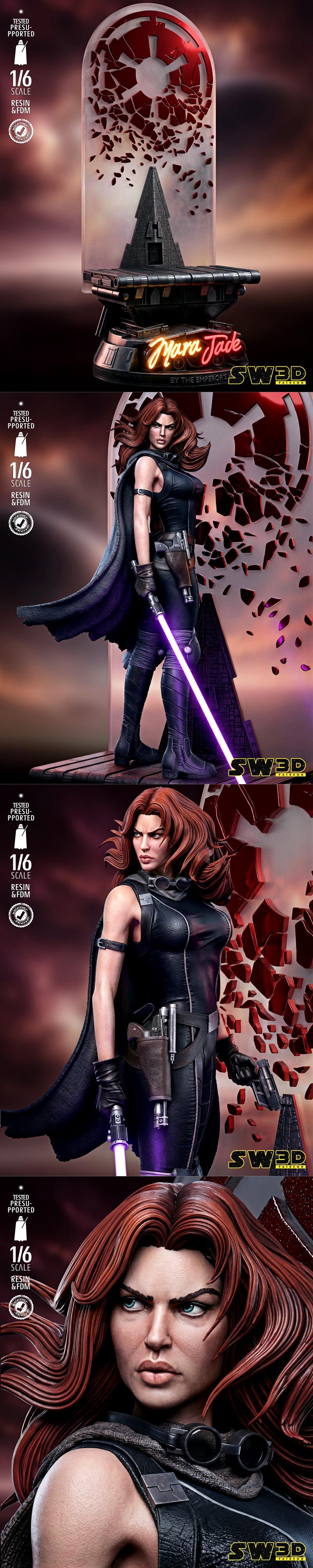 SW3D - 玛拉·杰德雕塑 - 3D打印模型|SW3D – Mara Jade Sculpture – 3D Print Model STL