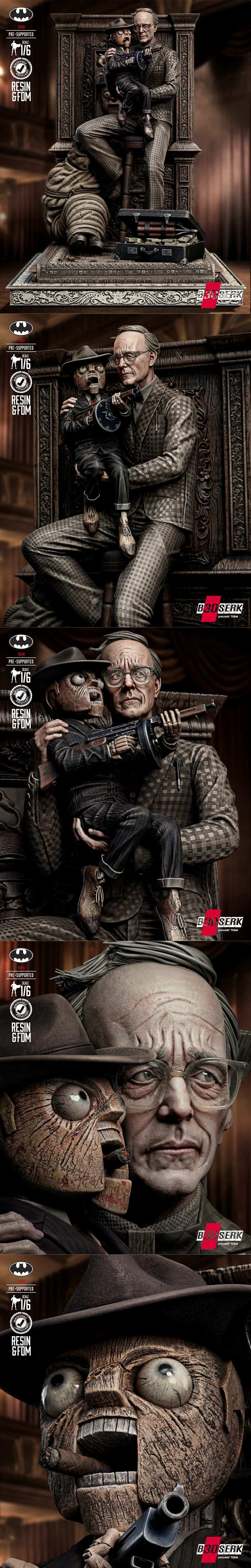 B3dserk 伤疤脸与木偶师雕塑 3D打印模型|B3dserk – Scarface and Ventriloquist Sculpture – 3D Print Model STL