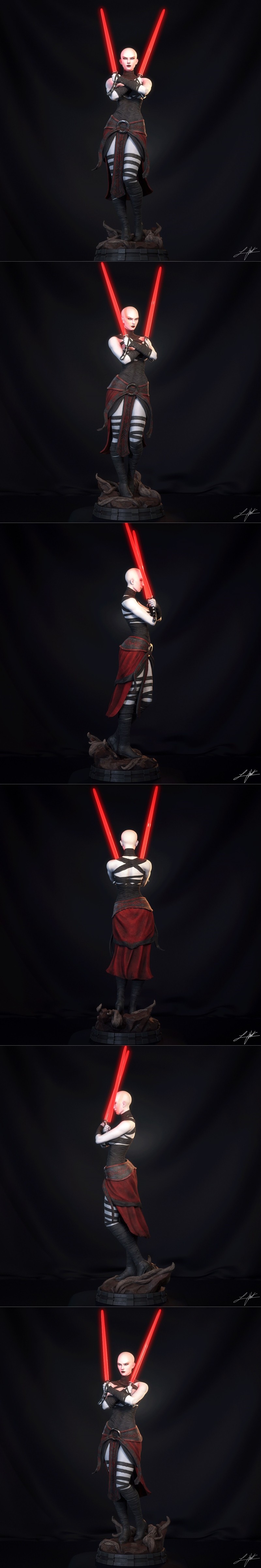 Abe3D - 《星球大战》阿萨吉·文图斯 3D打印模型|Abe3D – Asajj Ventress – 3D Print Model STL