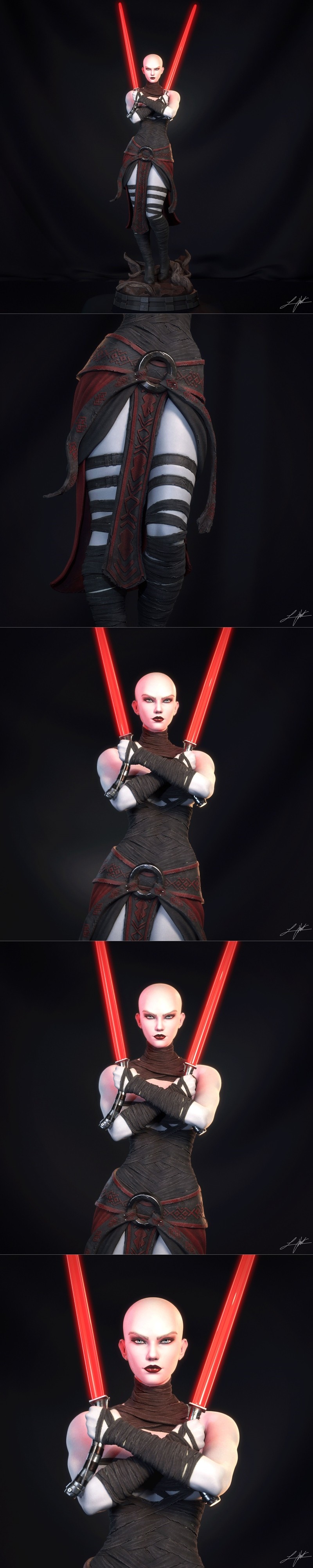 Abe3D - 《星球大战》阿萨吉·文图斯 3D打印模型|Abe3D – Asajj Ventress – 3D Print Model STL