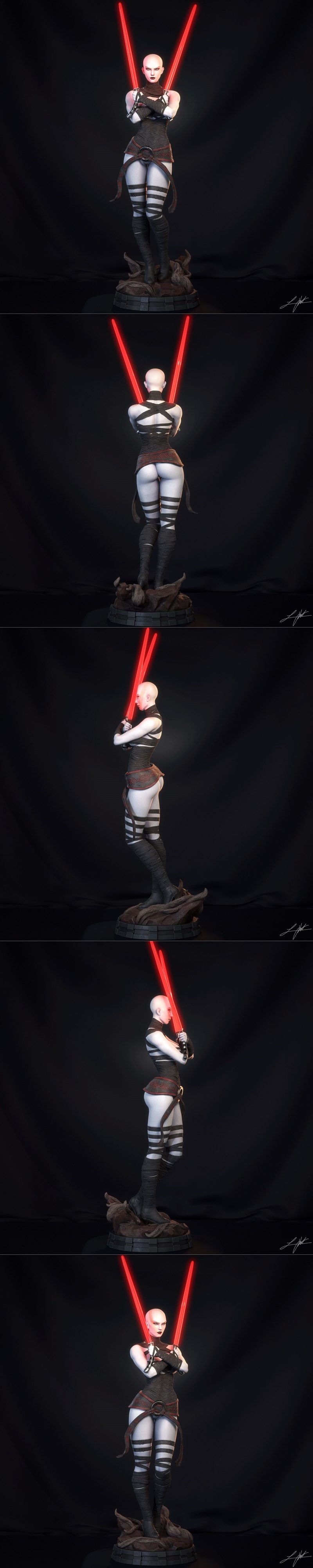 Abe3D - 《星球大战》阿萨吉·文图斯 3D打印模型|Abe3D – Asajj Ventress – 3D Print Model STL