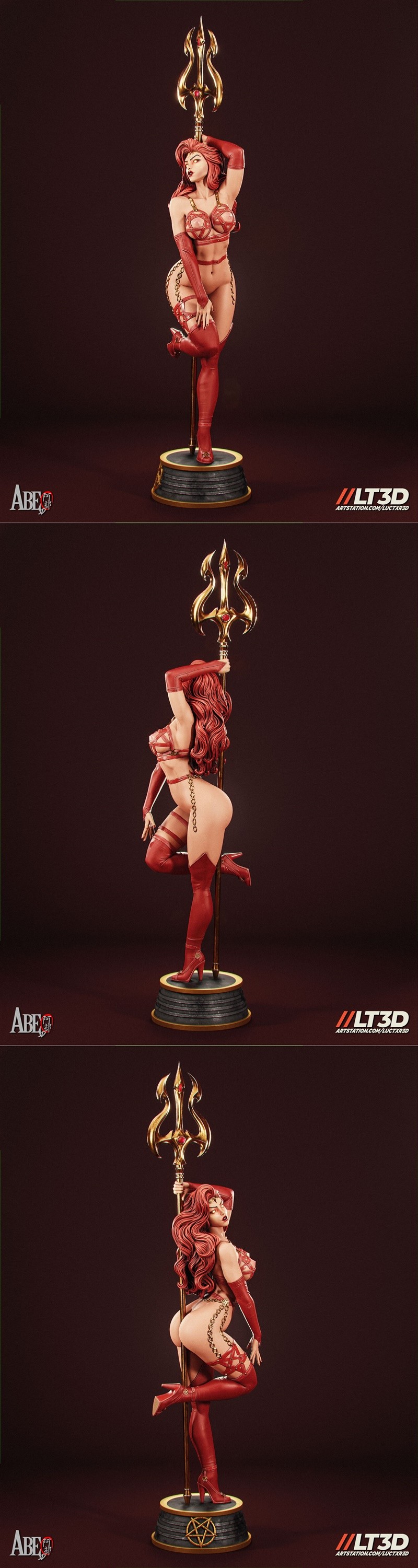 Abe3D - 塞塔纳·赫尔斯特隆 3D打印模型|Abe3D – Satana Hellstrom NSFW Version – 3D Print Model STL